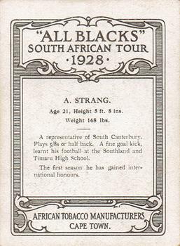 1928 African Tobacco Manufacturers All Blacks South African Tour #NNO Archie Strang Back
